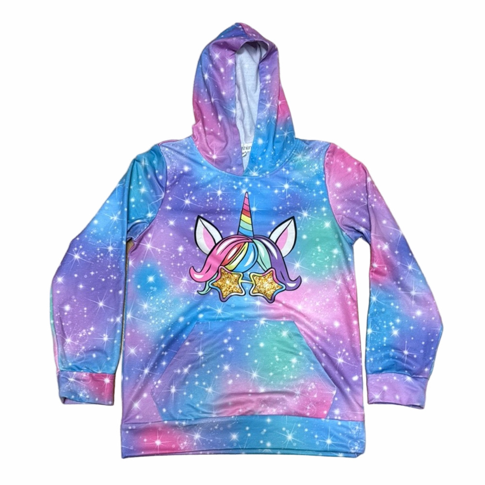 Playful Colorful Tie-Dye Unicorn Hoodie. Magical fun Vibrant Cute